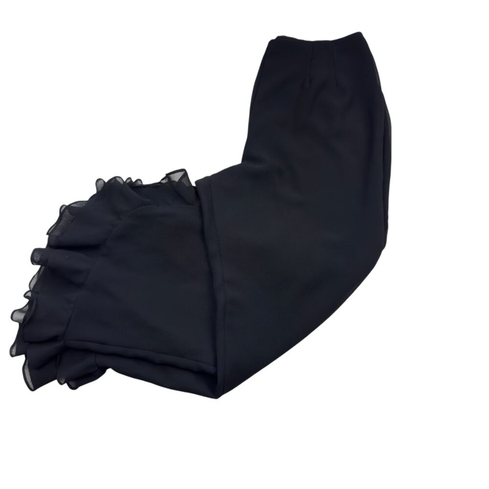 J.R. Nites By Caliendo Wide Leg Ruffle Flare Bottom Dressy Pants Women's Size L